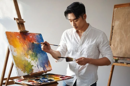 painting technique,artist portrait,painter,meticulous painting,artist color,art painting,artist,italian painter,male poses for drawing,post impressionist,blue painting,photo painting,zao,artist brush,painting,xiangwei,chinese art,creative spirit,drawing course,janome chow,Illustration,Japanese style,Japanese Style 18