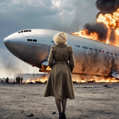 hindenburg,atomic age,passengers,airplane crash,burning man,arrival,wartime,doomsday,apocalypse,theater of war,apocalyptic,photomontage,plane crash,airship,lost in war,world war ii,world war,747,zeppelins,photo manipulation,Photography,General,Realistic