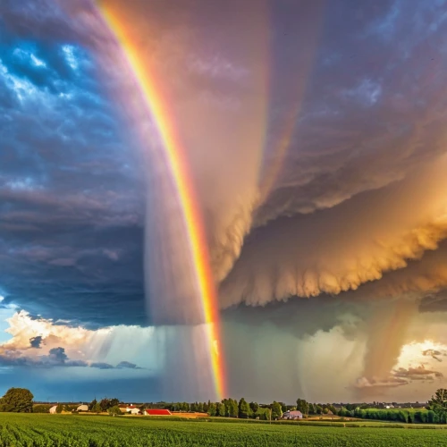 double rainbow,meteorological phenomenon,natural phenomenon,atmospheric phenomenon,a thunderstorm cell,raimbow,nature's wrath,storm ray,raincloud,tornado drum,force of nature,rainbow,thundercloud,rainbow colors,rainbow color palette,rainbow background,mother earth squeezes a bun,mother nature,moonbow,national geographic