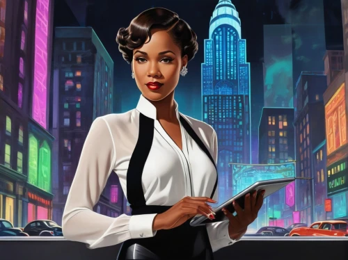 businesswoman,business woman,sci fiction illustration,white-collar worker,businesswomen,business women,bussiness woman,business girl,black businessman,black professional,game illustration,art deco background,businessperson,receptionist,telephone operator,executive,newscaster,ester williams-hollywood,spy visual,art deco woman,Illustration,Realistic Fantasy,Realistic Fantasy 21