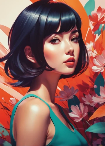 rosa ' amber cover,flower painting,floral background,japanese floral background,digital painting,petals,mulan,flora,magnolias,falling flowers,jasmine blossom,bloom,magnolia,girl in flowers,colorful floral,portrait background,peony,tropical bloom,fantasy portrait,digital illustration,Conceptual Art,Fantasy,Fantasy 19