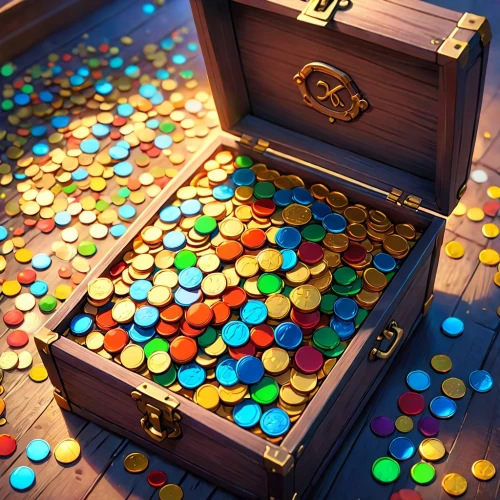 treasure chest,pirate treasure,tokens,music chest,bottle caps,gnome and roulette table,mechanical puzzle,collected game assets,treasure,dice for games,a drawer,vinyl dice,coin drop machine,colored pins,coins,treasures,treasure hunt,wooden cubes,poker chips,treasure house,Anime,Anime,Cartoon