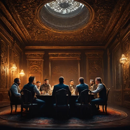 holy supper,last supper,boardroom,the crown,round table,dining,men sitting,dinner party,money heist,board room,the conference,dining table,poker table,dining room,the stake,house of cards,chess men,family dinner,fine dining restaurant,the dining board,Photography,General,Fantasy