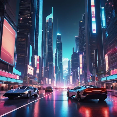 futuristic landscape,3d car wallpaper,futuristic,neon arrows,mercedes eqc,cityscape,i8,city highway,futuristic car,fantasy city,night highway,cities,ford gt 2020,colorful city,electric mobility,miami,cyberpunk,metropolis,city lights,city car,Illustration,Vector,Vector 04