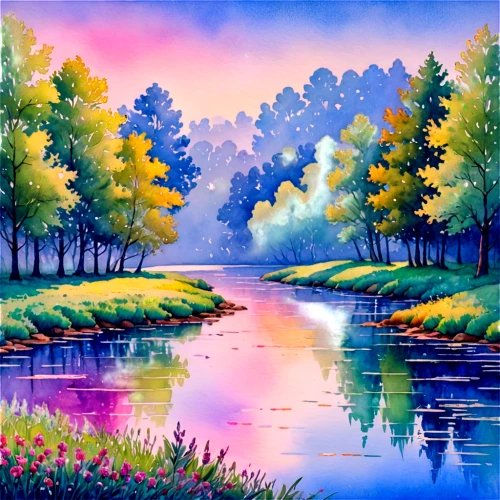 river landscape,watercolor background,landscape background,autumn landscape,purple landscape,nature landscape,fall landscape,water colors,watercolor paint,watercolor,landscape nature,brook landscape,watercolor painting,forest landscape,art painting,beautiful landscape,natural landscape,colorful water,watercolor blue,autumn background,Conceptual Art,Daily,Daily 31