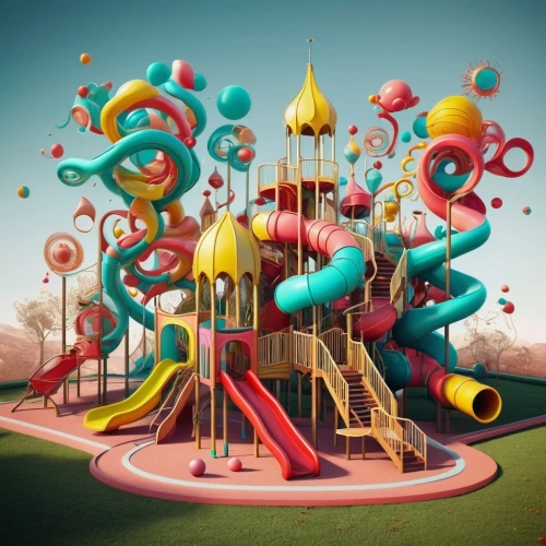 children's playground,outdoor play equipment,playset,playground slide,play tower,playground,cinema 4d,play yard,fairground,children's playhouse,3d render,tubular bell,play area,3d fantasy,children's background,roundabout,bouncing castle,fantasy world,merry-go-round,wonderland,Photography,Artistic Photography,Artistic Photography 05