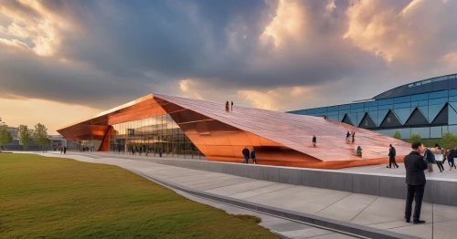 futuristic art museum,corten steel,tempodrom,qlizabeth olympic park,futuristic architecture,artscience museum,performing arts center,soumaya museum,mercedes-benz museum,event venue,metal cladding,concert hall,school design,christ chapel,glass facade,hall of nations,convention center,modern architecture,concert venue,new building,Photography,General,Realistic