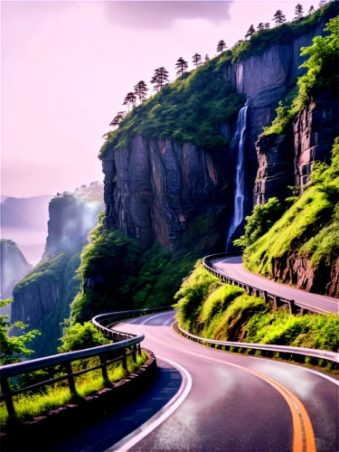 mountain highway,mountain road,winding roads,steep mountain pass,winding road,coastal road,landscape background,mountain pass,roads,alpine drive,open road,road,the road,long road,street canyon,beautiful landscape,highway,country road,alpine route,racing road,Conceptual Art,Oil color,Oil Color 21
