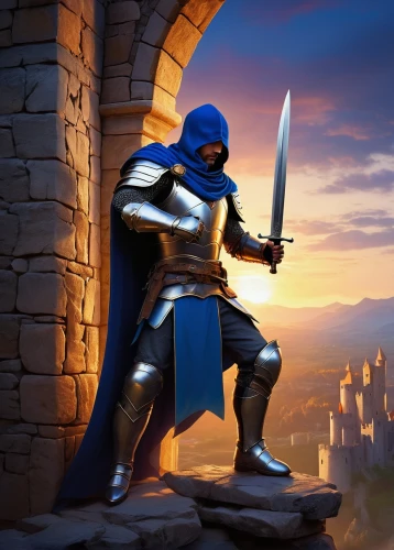 castleguard,wall,massively multiplayer online role-playing game,medieval,knight armor,french digital background,heroic fantasy,dusk background,knight,knight festival,iron mask hero,guards of the canyon,paladin,defense,game illustration,cleanup,knight village,crusader,knights,4k wallpaper,Conceptual Art,Sci-Fi,Sci-Fi 22