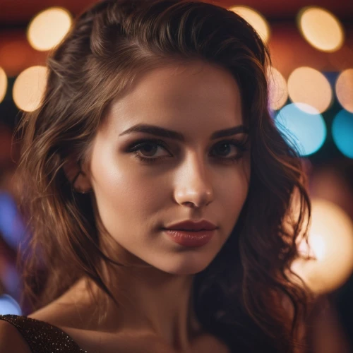 young woman,bokeh lights,girl portrait,romantic portrait,bokeh,portrait background,beautiful young woman,woman portrait,background bokeh,pretty young woman,romantic look,portrait of a girl,portrait photography,bokeh effect,portrait photographers,model beauty,retro woman,beautiful woman,cinderella,beautiful face,Photography,General,Cinematic