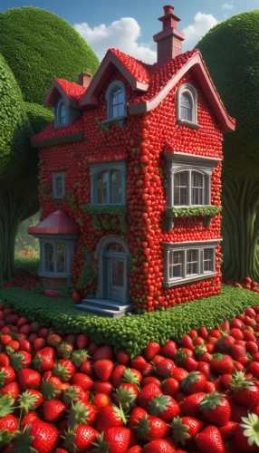 vegetables landscape,strawberries,strawberry tree,strawberry plant,tomatos,red roof,red tomato,little house,tomatoes,red strawberry,farm house,red barn,mock strawberry,crispy house,home landscape,sugar house,strawberry,salad of strawberries,apple mountain,beautiful home,Photography,Artistic Photography,Artistic Photography 11