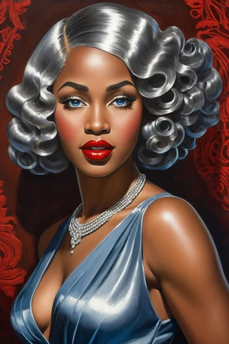 african american woman,marylyn monroe - female,black woman,portrait background,oil painting on canvas,marilyn,femme fatale,background ivy,oil on canvas,art painting,custom portrait,afro-american,african woman,black women,beautiful african american women,meticulous painting,mona lisa,tiana,afro american,world digital painting,Illustration,Realistic Fantasy,Realistic Fantasy 21