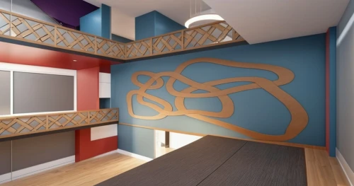 gymnastics room,3d rendering,modern decor,interior design,interior modern design,interior decoration,winding staircase,boy's room picture,room divider,patterned wood decoration,kids room,wall decoration,wall plaster,kitchen design,search interior solutions,contemporary decor,wall paint,hallway space,wall completion,school design,Photography,General,Realistic