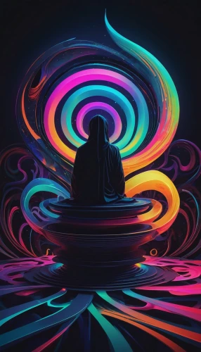 buddha,meditation,meditate,aura,vibration,enlightenment,chakra,laser buddha mountain,meditative,zen,buddha focus,monk,vortex,astral traveler,psychedelic art,somtum,mantra om,vapor,colorful spiral,flow of time,Conceptual Art,Sci-Fi,Sci-Fi 07