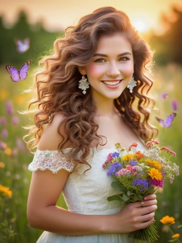 beautiful girl with flowers,girl in flowers,flower background,celtic woman,romantic portrait,splendor of flowers,flowers png,springtime background,wild flowers,holding flowers,natural perfume,spring background,girl picking flowers,natural cosmetics,meadow flowers,yellow rose background,flower essences,floral background,beautiful young woman,beauty in nature,Illustration,Retro,Retro 02