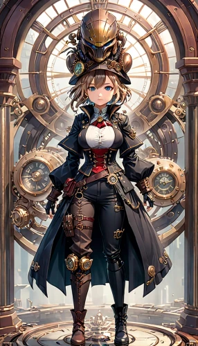 steampunk,steampunk gears,librarian,admiral von tromp,naval officer,medusa,minerva,venetia,baroque,centurion,pirate,medusa gorgon,napoleon,magistrate,masquerade,admiral,vexiernelke,adventurer,kantai,marine,Anime,Anime,Traditional