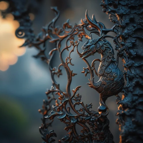 mandelbulb,filigree,fractals art,cinema 4d,ornamental wood,fractal environment,tendrils,ivy frame,tree heart,intricate,golden wreath,wrought,ornamental,frame flora,carved wood,background bokeh,rusty chain,fairy door,ornament,art forms in nature,Photography,General,Fantasy