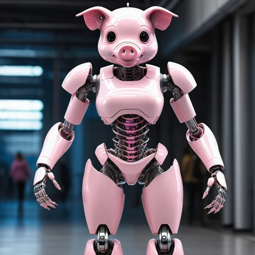 kawaii pig,minibot,pig,pink vector,suckling pig,mini pig,piggybank,soft robot,mecha,cyborg,porker,exoskeleton,mech,robotics,piglet,swine,piggy,robot,revoltech,domestic pig