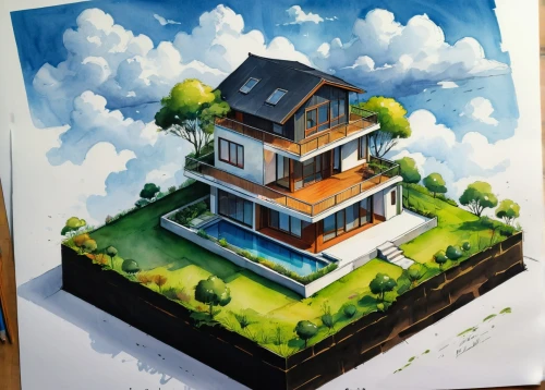 isometric,small house,little house,house painting,cube house,roof landscape,floating island,home landscape,houses clipart,lonely house,inverted cottage,cubic house,copic,house drawing,housetop,sky apartment,house with lake,modern house,build a house,house roofs,Illustration,American Style,American Style 08