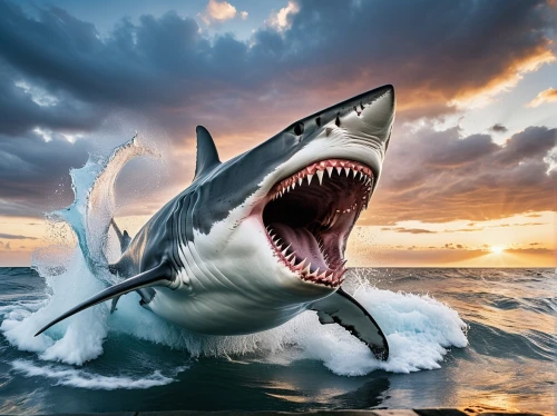 great white shark,jaws,requiem shark,shark,marine reptile,tiger shark,bull shark,photoshop manipulation,god of the sea,sand tiger shark,nature's wrath,sea animal,animal photography,photo manipulation,sharks,orca,killer whale,sea animals,photomanipulation,marine animal,Photography,General,Realistic