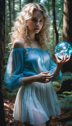 crystal ball-photography,crystal ball,faerie,faery,fantasy picture,glass sphere,fantasy woman,fae,blue enchantress,alice in wonderland,fairy world,fairy tales,fairy queen,mother earth,globes,fantasy portrait,fairy tale character,fairytales,cinderella,chrystal,Conceptual Art,Oil color,Oil Color 18