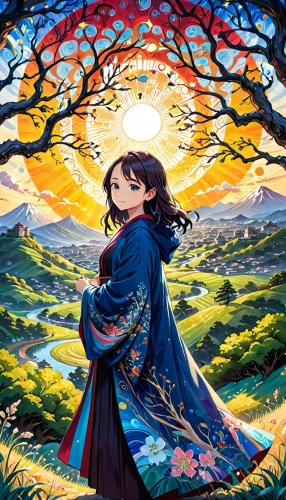 hanbok,girl with tree,acerola,merida,fae,girl in the garden,meteora,girl picking apples,girl in a wreath,fantasy portrait,shirakami-sanchi,jrr tolkien,little girl in wind,mystical portrait of a girl,fantasia,mulan,girl in flowers,fairy tale character,free land-rose,radha,Anime,Anime,Traditional