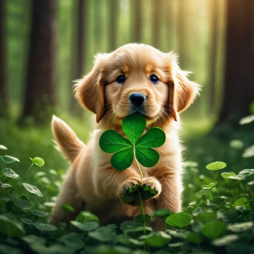 clover leaves,three leaf clover,spring leaf background,five-leaf clover,four leaf clover,four-leaf clover,4 leaf clover,a four leaf clover,4-leaf clover,shamrock,cute puppy,saint patrick,irish setter,golden retriever puppy,happy st patrick's day,lucky clover,clovers,pot of gold background,leaf background,patrol,Photography,General,Fantasy