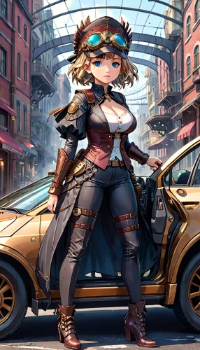 steampunk,girl and car,traffic cop,steampunk gears,toyota mark x zio,dacia,cg artwork,opel captain,witch driving a car,background images,french digital background,tracer,scion tc,honmei choco,scrap dealer,subaru,harajuku,elle driver,kia rio,car scrap,Anime,Anime,Traditional