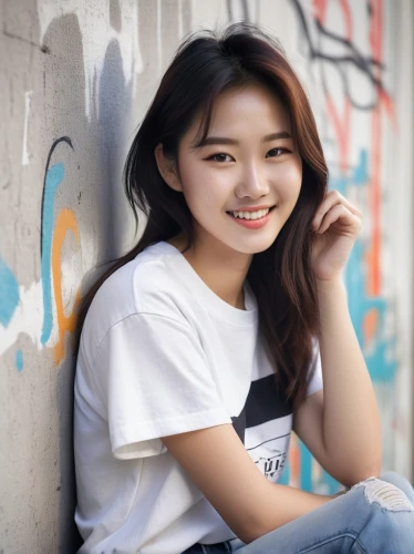 joy,portrait background,girl on a white background,a girl's smile,songpyeon,phuquy,asian girl,yellow background,mandu,solar,girl in t-shirt,samcheok times editor,korean,killer smile,paeonie,winner joy,girl sitting,beautiful young woman,relaxed young girl,asian,Art,Artistic Painting,Artistic Painting 24