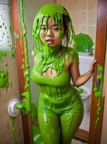 green skin,wasabi,slime,incredible hulk,soup green,green bubbles,green,hulk,patrol,three-lobed slime,pesto,jade,green paprika,pea,toxic waste,green beer,matcha powder,thick paint,matcha,shampoo