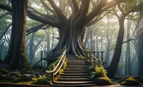 tree top path,forest path,the mystical path,elven forest,enchanted forest,wooden path,fairytale forest,fairy forest,tree lined path,forest of dreams,holy forest,aaa,the forest,tree canopy,the path,forest tree,pathway,winding steps,forest road,hiking path,Photography,General,Fantasy
