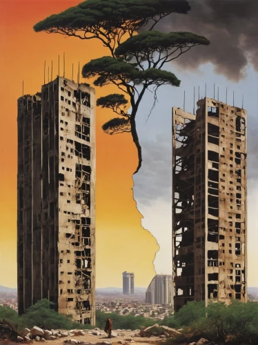 serengeti,nairobi,zimbabwe,vedado,real-estate,são paulo,ori-pei,high-rises,kampala,scorched earth,skyscrapers,utopian,desertification,skyscraper,brasil,angola,el salvador dali,nile,high rises,copacabana,Conceptual Art,Oil color,Oil Color 15