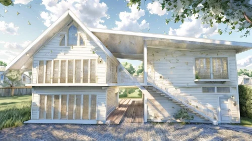 wooden house,summer cottage,inverted cottage,danish house,3d rendering,timber house,house purchase,holiday home,country cottage,wooden houses,summer house,small cabin,cottage,little house,prefabricated buildings,small house,house drawing,house shape,new england style house,white picket fence
