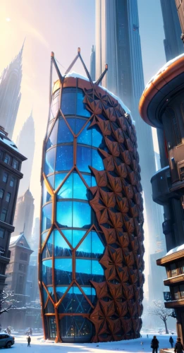 futuristic architecture,solar cell base,snowhotel,cubic house,building honeycomb,honeycomb structure,cube stilt houses,futuristic landscape,the hive,eco-construction,water cube,glass building,sky space concept,bee-dome,igloo,glass sphere,the skyscraper,hub,hudson yards,sky apartment,Anime,Anime,Cartoon