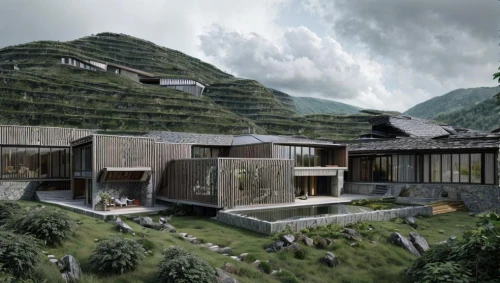 rice terrace,house in mountains,guizhou,eco hotel,asian architecture,house in the mountains,mountain huts,chinese architecture,building valley,eco-construction,roof landscape,mountain settlement,yuanyang,annapurna,kangkong,ha giang,vietnam,terraced,cube stilt houses,floating huts