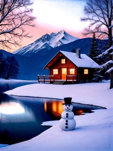 snow landscape,winter landscape,snowy landscape,winter house,winter lake,winter background,christmas landscape,the cabin in the mountains,snow scene,beautiful landscape,winter dream,landscapes beautiful,winter magic,snow house,winters,wintry,snow-capped,snowy mountains,tranquility,snow capped,Illustration,Retro,Retro 10