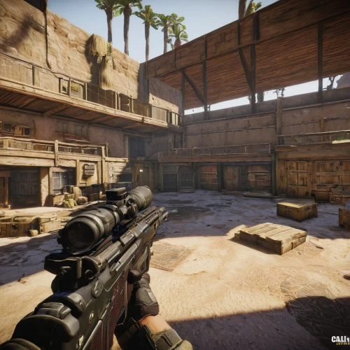 shooter game,screenshot,submachine gun,shooting range,crosshair,graphics,combat pistol shooting,videogame,color is changable in ps,rendering,wooden beams,blockhouse,gunsmith,shooting gallery,assault rifle,courtyard,lobby,area 51,metal rust,tower pistol,Illustration,Retro,Retro 20