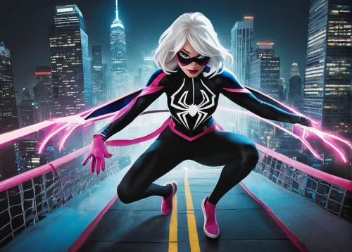 widow spider,tangle-web spider,sprint woman,spider silk,walking spider,spider the golden silk,silk,spider,spider flower,nerve,electro,pink quill,marvels,neon body painting,pink vector,high-visibility clothing,spandex,cg artwork,wall,super heroine,Unique,Design,Knolling