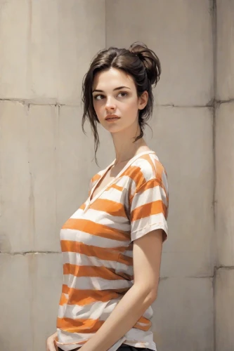 portrait background,striped background,horizontal stripes,girl in t-shirt,digital compositing,in a shirt,clove,female model,pregnant woman icon,art model,young woman,tee,cotton top,retro woman,girl in a historic way,clementine,pregnant woman,portrait of a girl,photoshop manipulation,pregnant girl,Digital Art,Comic