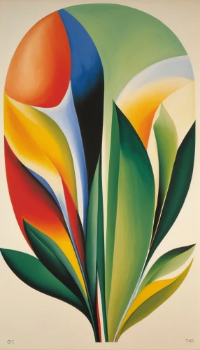 vintage botanical,cd cover,bird of paradise,art deco,1971,tulip,art deco ornament,matruschka,floral composition,protea,1967,colorful leaves,colour wheel,anellini,tri-color,flora abstract scrolls,protea family,decorative art,giant protea,botanical,Art,Artistic Painting,Artistic Painting 21