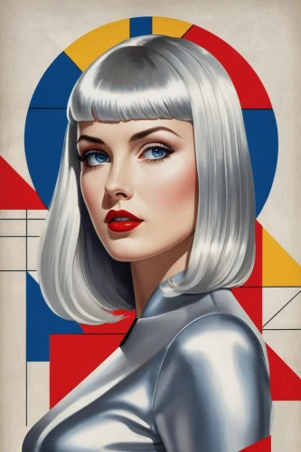 art deco woman,roy lichtenstein,art deco,art deco background,retro woman,60's icon,retro girl,pop art style,silver arrow,asymmetric cut,icon magnifying,martini,pop art woman,fashion vector,adobe illustrator,illustrator,pop art girl,delta sailor,drawing mannequin,fashion illustration,Art,Artistic Painting,Artistic Painting 43