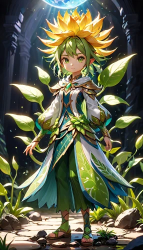 forest king lion,frog prince,arnica,alibaba,lilly of the valley,mandraki,sunroot,fae,water-the sword lily,green aurora,forest clover,forest man,frog king,sword lily,magi,summoner,meteora,leo,marie leaf,cg artwork,Anime,Anime,General