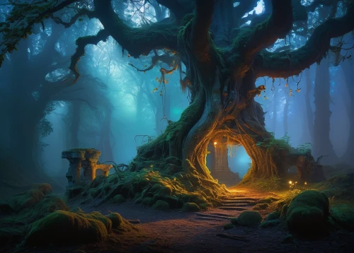 enchanted forest,elven forest,fairytale forest,fairy forest,fantasy landscape,haunted forest,fantasy picture,crooked forest,holy forest,forest of dreams,the mystical path,magic tree,forest glade,forest path,druid grove,foggy forest,forest tree,forest landscape,fantasy art,old-growth forest,Conceptual Art,Sci-Fi,Sci-Fi 22