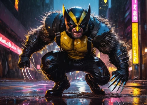 wolverine,xmen,x-men,electro,x men,venom,kryptarum-the bumble bee,loki,bumblebee,avenger,fox in the rain,marvel,walking in the rain,lopushok,venomous,predators,wu,loukaniko,god of thunder,in the rain,Illustration,Paper based,Paper Based 13