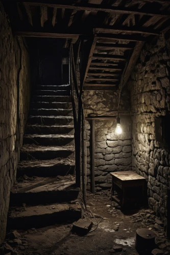 cellar,stone stairway,stone stairs,attic,abandoned room,winding staircase,basement,staircase,stairs,outside staircase,stairwell,the threshold of the house,catacombs,stairway,live escape game,wooden stairs,wine cellar,creepy doorway,penumbra,a dark room,Illustration,Japanese style,Japanese Style 10