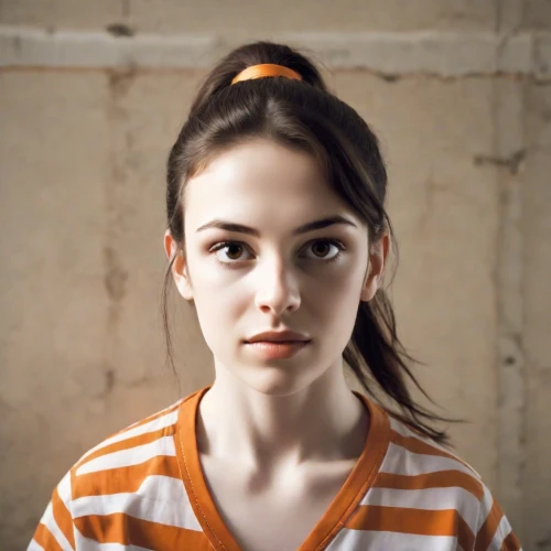 orange,girl in t-shirt,young woman,orange color,portrait of a girl,clementine,girl portrait,teen,orange half,bright orange,female model,beautiful young woman,portrait photography,polo shirt,daisy jazz isobel ridley,pretty young woman,girl in a long,portrait photographers,girl wearing hat,girl with cereal bowl,Photography,Natural