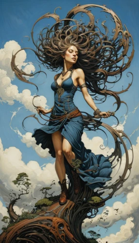 wind wave,little girl in wind,wind warrior,wind machine,the wind from the sea,fantasy art,wind,whirlwind,winds,windy,twirl,mother earth,fantasy picture,fantasy portrait,siren,swirling,wind edge,fantasy woman,blue enchantress,mystical portrait of a girl