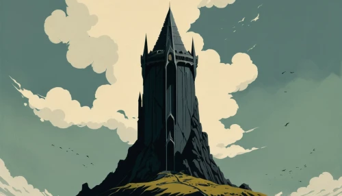 spire,obelisk,fairy chimney,minarets,monolith,devil's tower,tower of babel,beacon,the needle,steeple,towers,watchtower,tower,stone tower,rock needle,summit castle,castle of the corvin,fortress,bird tower,obelisk tomb,Illustration,Japanese style,Japanese Style 08