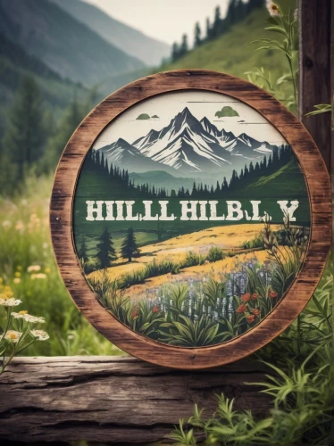 hill billy,hill cherry,hill,hilly,hill station,hills,hillsides,wooden sign,wooden signboard,hilltop,rolling hills,hillside,the hill,diamond hill,the hills,sand hill,uphill,high valley,hay barrel,heidi country,Illustration,Realistic Fantasy,Realistic Fantasy 23