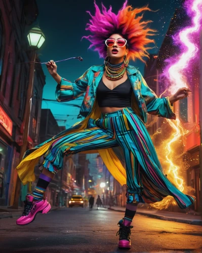 electro,cyberpunk,firedancer,electric,noodle image,rockabella,punk,dancing flames,nora,fire artist,80s,high volt,renegade,voltage,lex,kung fu,4k wallpaper,fire dancer,electrified,tracer,Illustration,Paper based,Paper Based 05